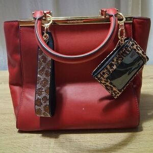 Michael Kors Scarlet Tote with Leopard Accessory Keychains from Victorias Secret